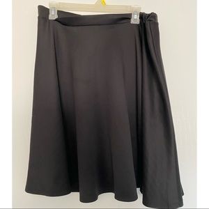Black High-Waisted Flared Skater Skirt